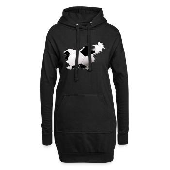La carte de la Slovénie encadre le vrai football - Sweat-shirt à capuche long Femme - noir - Devant