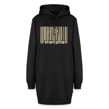 Jahrgang 1929 Barcode 1929: Jahr 2025. - Hoodie-Kleid - Schwarz - Vorne