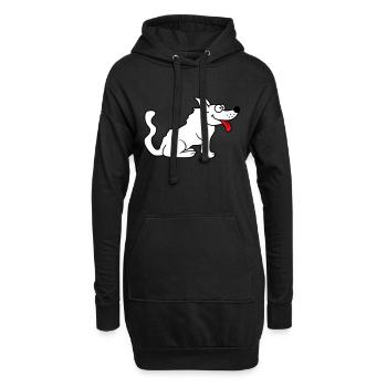 Cher chien tire la langue joyeusement - Sweat-shirt à capuche long Femme - noir - Devant