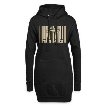 Jahrgang 1942 Barcode 1942: Jahr 2025. - Hoodie-Kleid - Schwarz - Vorne