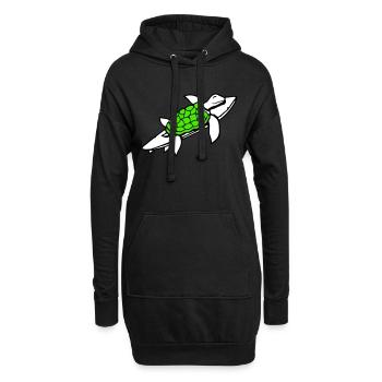 Tortue d’eau Planche de surf Surfeur Surf amusant - Sweat-shirt à capuche long Femme - noir - Devant