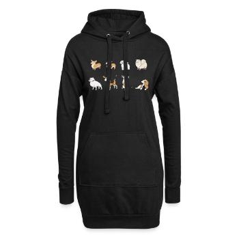 Hunde witzig - Hoodie-Kleid - Schwarz - Vorne