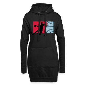handball - Sweat-shirt à capuche long Femme - noir - Devant