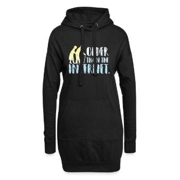 Älter als das Internet - Hoodie-Kleid - Schwarz - Vorne