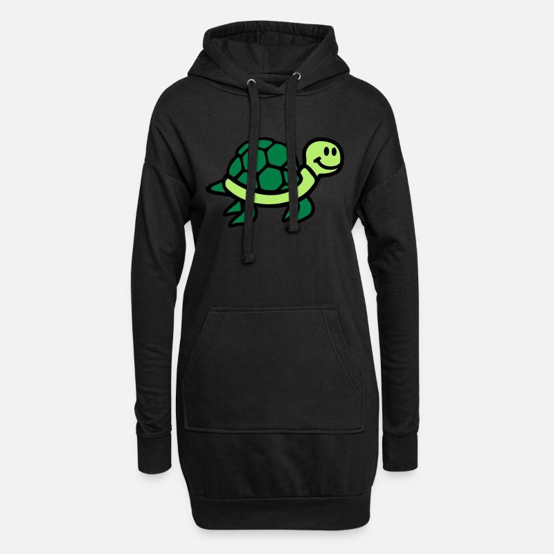 Schildkröte - Hoodie-Kleid - Schwarz