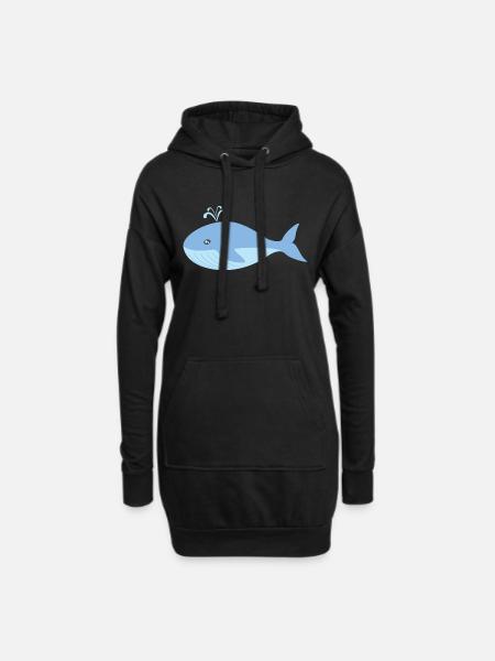 wal - Hoodie-Kleid - Schwarz