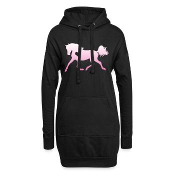 Cheval coeur cheval amoureux équitation fille cadeau - Sweat-shirt à capuche long Femme - noir - Devant