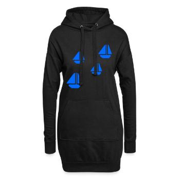 BATEAUX À VOILES - Sweat-shirt à capuche long Femme - noir - Devant