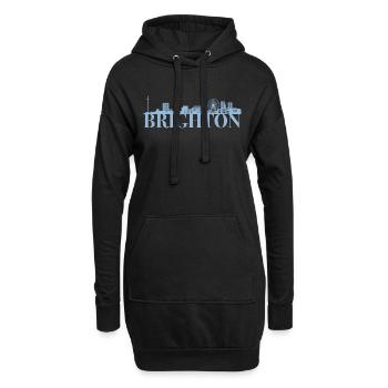 Brighton England Skyline Geschenk Idee UK - Hoodie-Kleid - Schwarz - Vorne