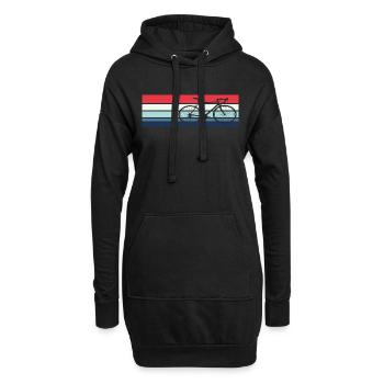 Fahrrad Fahrradfahren Retro Vintage Bike - Hoodie-Kleid - Schwarz - Vorne