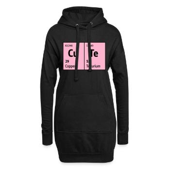 Periodensystem der Elemente CuTe süß niedlich nett - Hoodie-Kleid - Schwarz - Vorne