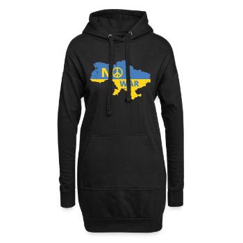 No war in Europa Frieden Ukraine мир Peace Krieg - Hoodie-Kleid - Schwarz - Vorne