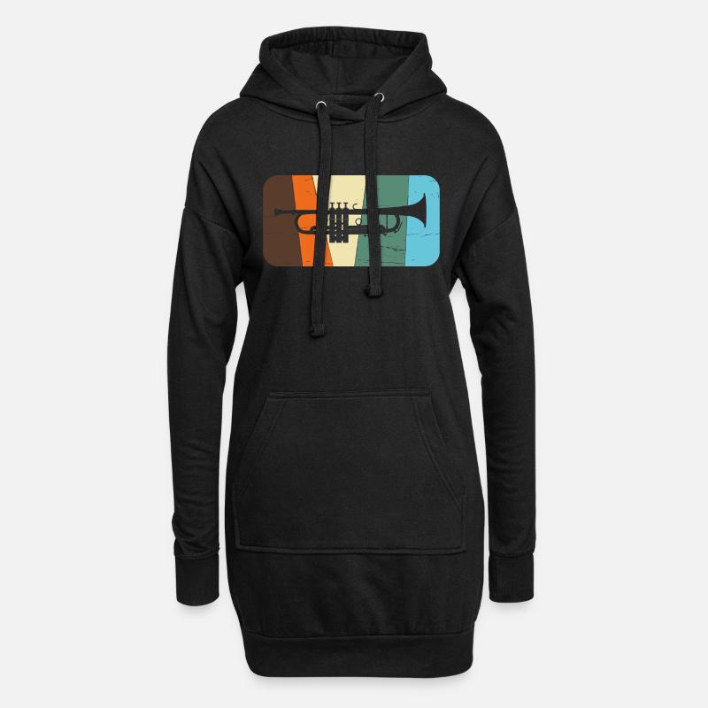 trompete - Hoodie-Kleid - Schwarz