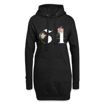 Blumen zum 54-jährigen Jubiläum (Geschenk von 54 Jahren) - Hoodie-Kleid - Schwarz - Vorne