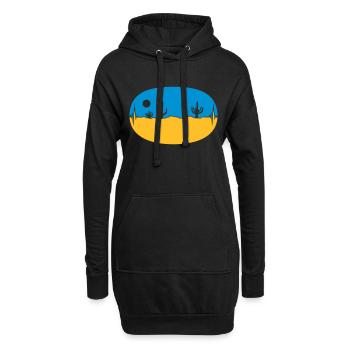 Skyline Fréquence Paysage désertique - Sweat-shirt à capuche long Femme - noir - Devant