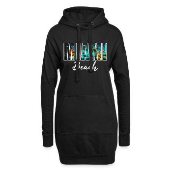 miami beach - Hoodie-Kleid - Schwarz - Vorne
