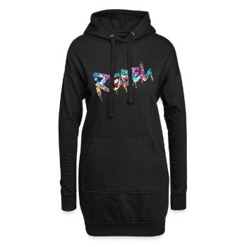 Rebel Rebels Lustige Retro Musik Hip Hop Rocknroll - Hoodie-Kleid - Schwarz - Vorne