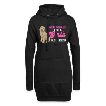 Labradoodle Hund - Hoodie-Kleid - Schwarz - Vorne