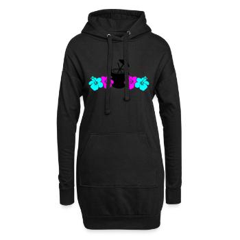 Hibiscus Kokus - Sweat-shirt à capuche long Femme - noir - Devant