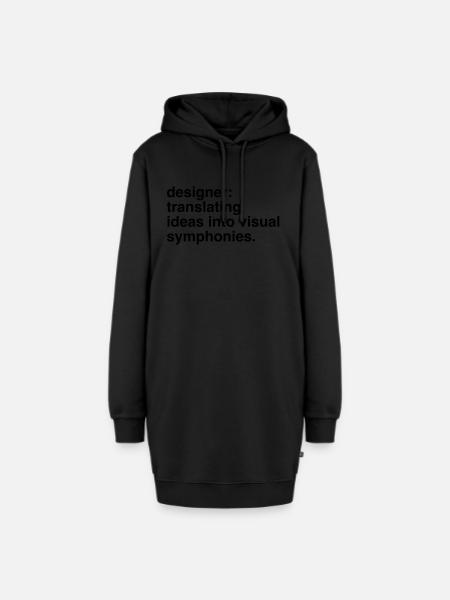 Designer Designerin Design 013 - Hoodie-Kleid - Schwarz