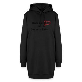 Lies Bücher um Himmels willen - Hoodie-Kleid - Schwarz - Vorne - AI Model Female 172 light (172cm)