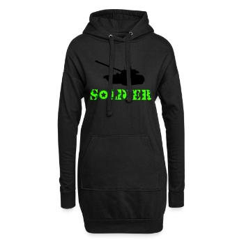 panzer soldat - Hoodie-Kleid - Schwarz - Vorne