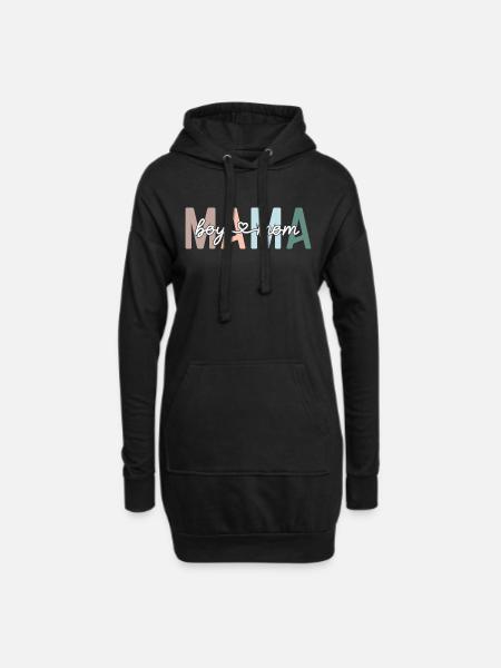 Mama Boy Mom Retro Muttertag - Hoodie-Kleid - Schwarz