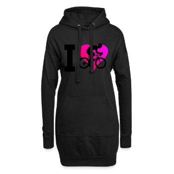 Rennradfahrer Rennradfahren Damen Rennrad - Hoodie-Kleid - Schwarz - Vorne