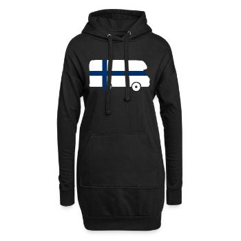 Wohnmobil Finnland Reise Urlaub Camper Aufkleber - Hoodie-Kleid - Schwarz - Vorne