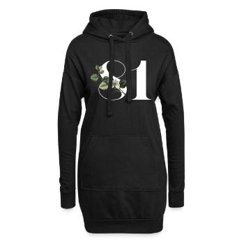 Nummer 81 Blumengrün - 81. Blumengeburtstag - Hoodie-Kleid - Schwarz - Vorne