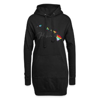 LGBTQ Flagge in der Hawaii State Landkarte HI - Hoodie-Kleid - Schwarz - Vorne