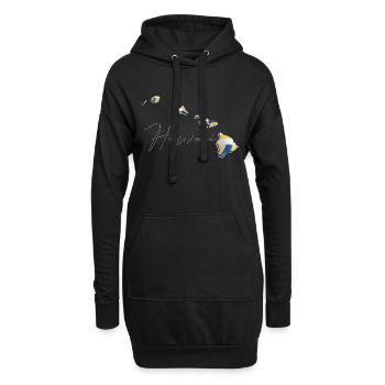 Echter Volleyball in der Hawaii State Landkarte HI - Hoodie-Kleid - Schwarz - Vorne