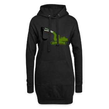 excavatrice - Sweat-shirt à capuche long Femme - noir - Devant