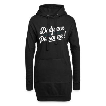 Dédicace à personne - Sweat-shirt à capuche long Femme - noir - Devant