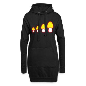 Viele Gelbe Pilze 4 Klein Groß Reihe Vier Fungus - Hoodie-Kleid - Schwarz - Vorne