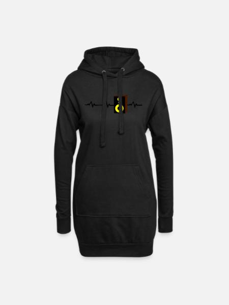 heart beat Herzschlag Monitor Lautsprecher - Hoodie-Kleid - Schwarz