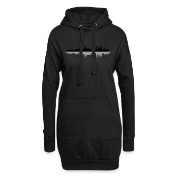 Skyline Bamberg - Hoodie-Kleid - Schwarz - Vorne
