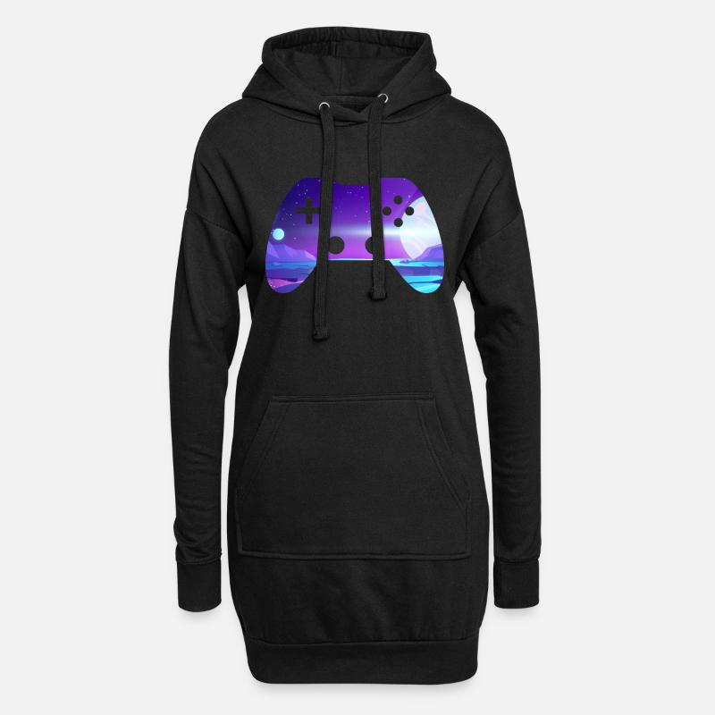controller - Hoodie Dress - black