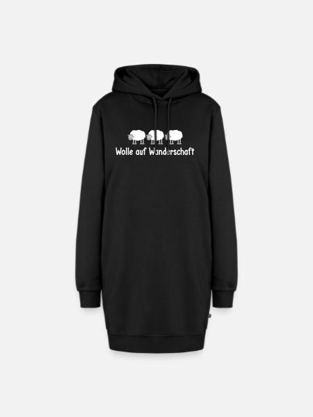 Wolle auf Wanderschaft Schafe Schäfchen Lämmer süß - Hoodie-Kleid - Schwarz
