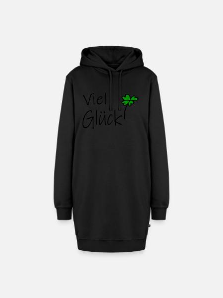 Viel Glück - Hoodie-Kleid - Schwarz