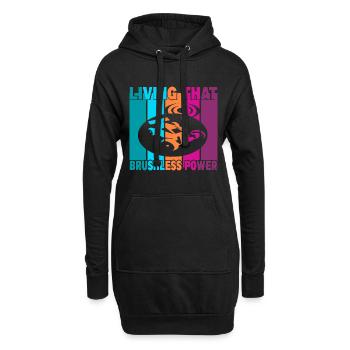 Living That Brushless Power - Hoodie-Kleid - Schwarz - Vorne