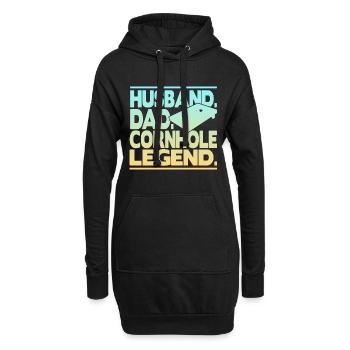 Husband Dad Cornhole Legend - Hoodie-Kleid - Schwarz - Vorne