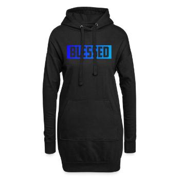 Gesegnet glücklich und zufrieden! - Hoodie-Kleid - Schwarz - Vorne