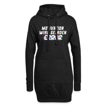 Motivation wird geladen - Hoodie-Kleid - Schwarz - Vorne