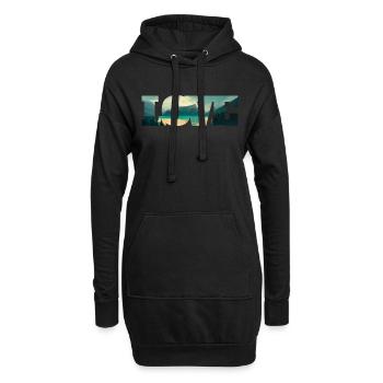 La nature dans un amour Lac merveilleux - Sweat-shirt à capuche long Femme - noir - Devant