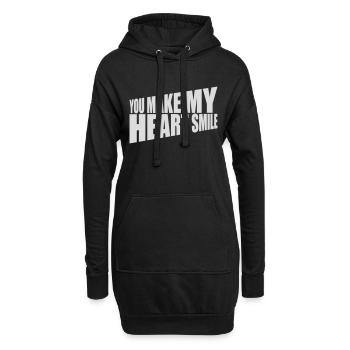 Faire sourire mon cœur - Sweat-shirt à capuche long Femme - noir - Devant