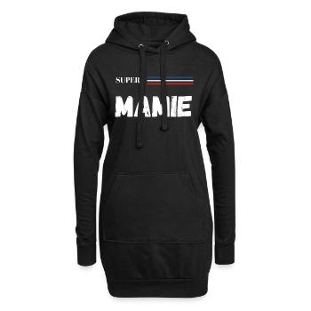 super mamie - t-shirt assorti - Sweat-shirt à capuche long Femme - noir - Devant