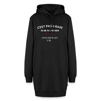 C'est pas grave de ne pas m'aimer - Sweat-shirt à capuche long Femme - noir - Devant