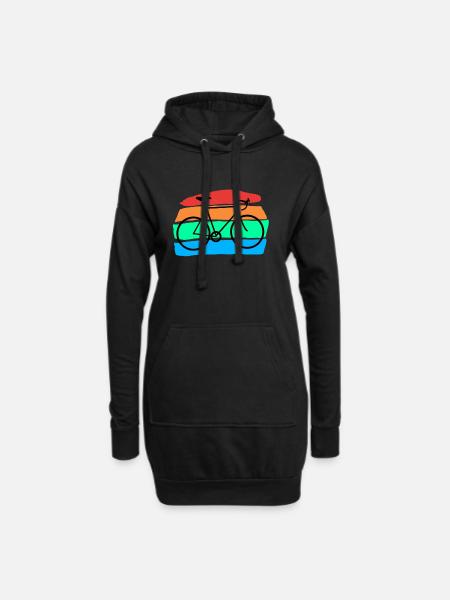 Fahrrad - Hoodie-Kleid - Schwarz