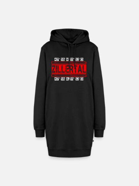 Zillertal- Österreich - Hoodie-Kleid - Schwarz